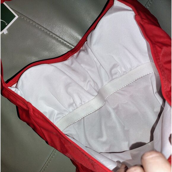 NWT  Eomenie Halter Tankini Swimsuit Set Size S Red Summer Beach Pool 2 Piece - Picture 10 of 10